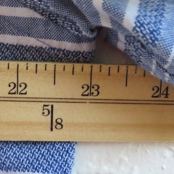 Old Navy* Men's Short Sleeve Button Down Curved Hem Stripe Shirt~ Size Large - Picture 6 of 10